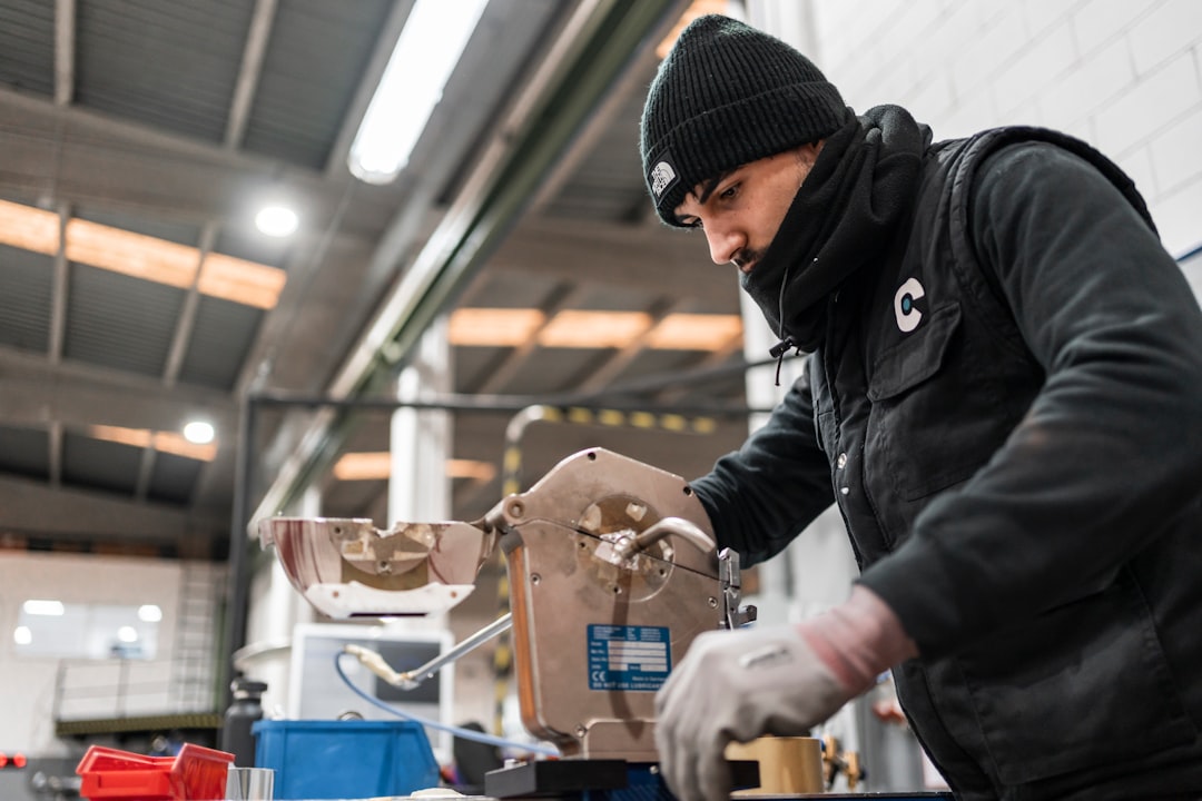 Demonstration of ripping technique on table saw